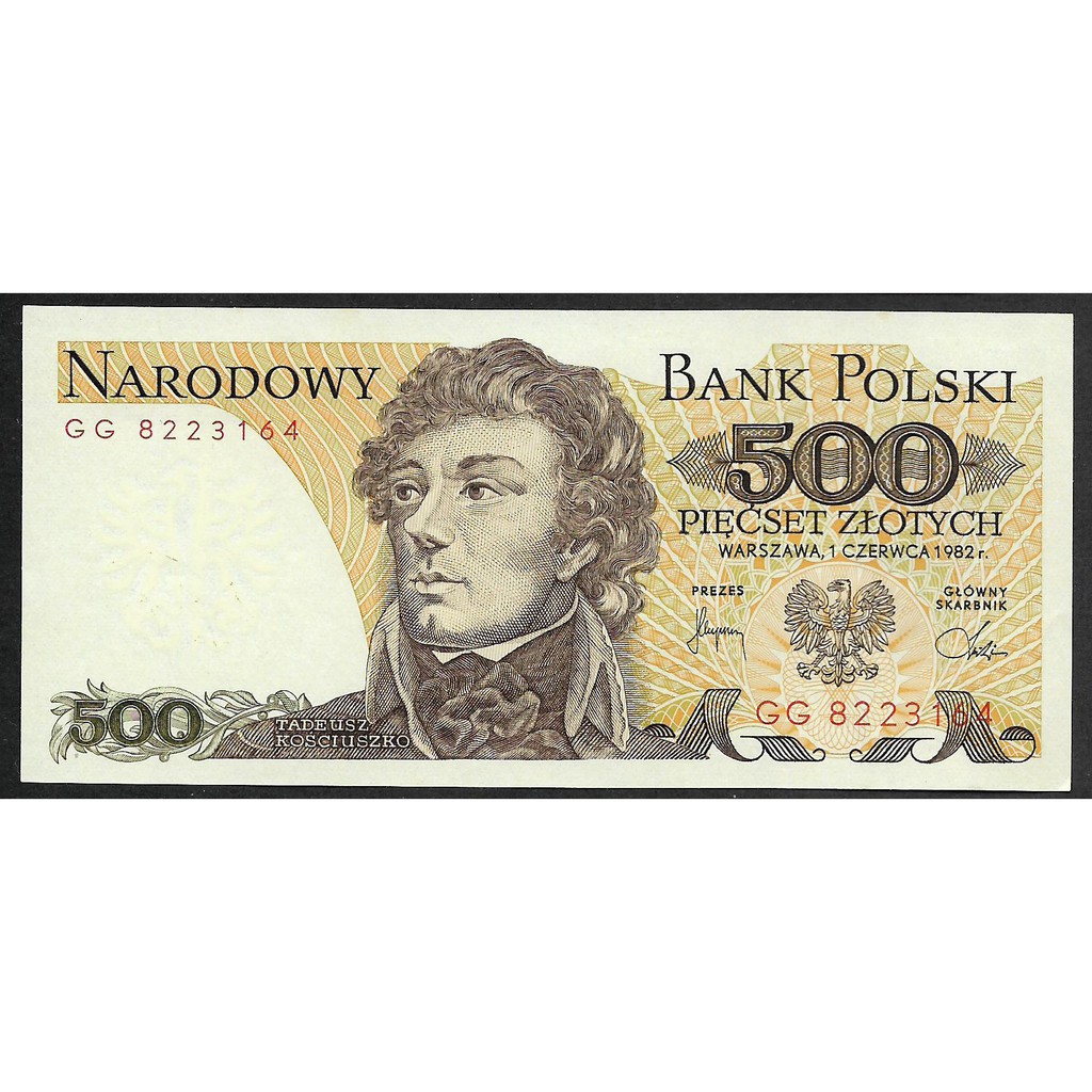 Uang Kertas Polandia 500 Zloty 1982 UNC- Baru Gress