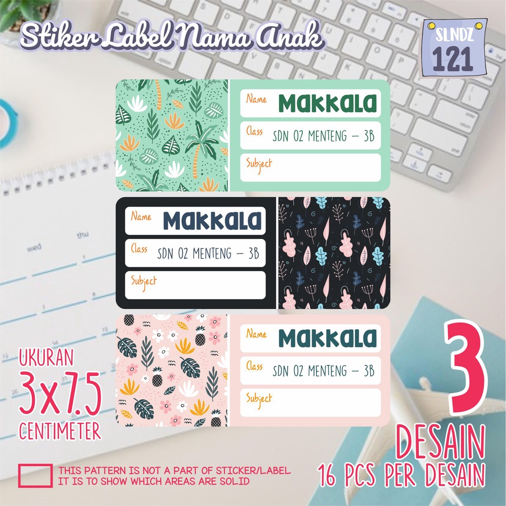 

stiker label nama waterproof anak murah sekolah sepatu buku SLNDZ 121