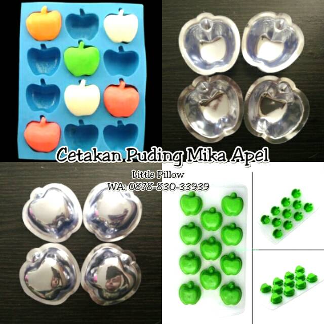 (Isi 100 - MIKA AGAR APEL) Cetakan Puding Mika Apel Mini/Cetakan Agar/Cetakan Jelly/Cetakan Kue