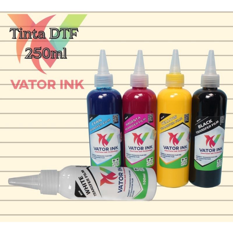 Tinta DTF Vator CMYKW 250ml