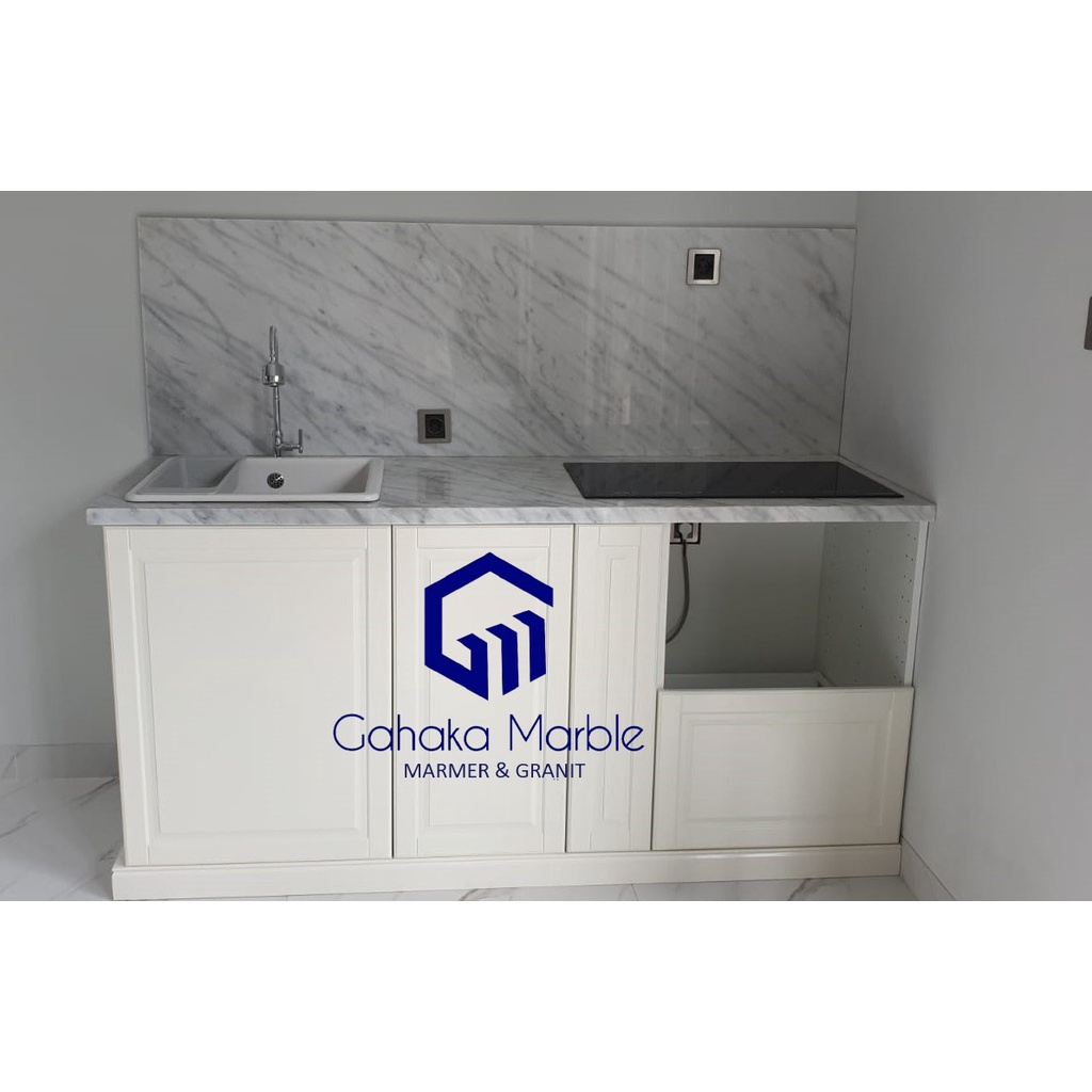 Jual Meja Makan Dapur Marmer Carrara / Top Table / Kitchen Set Granit