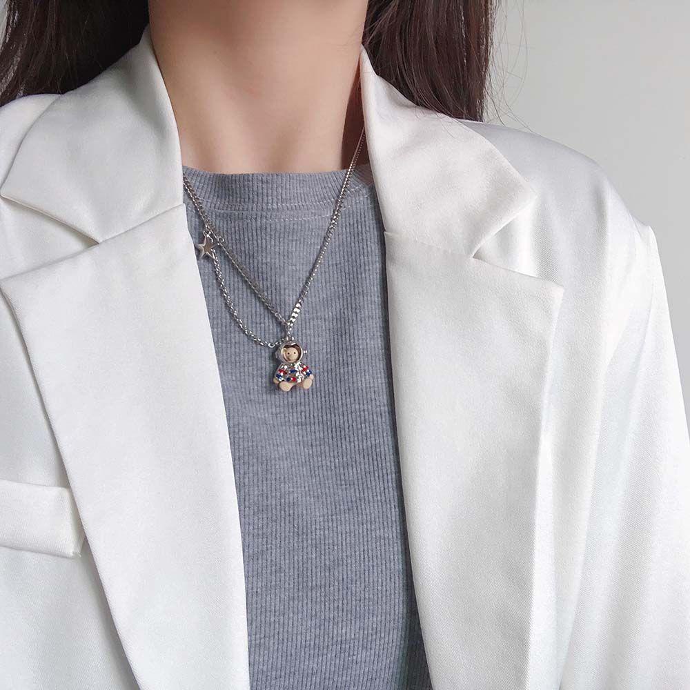 Mxbeauty Kartun Kalung Kreatif Unisex All-match Hadiah Sweater Rantai Liontin Hewan