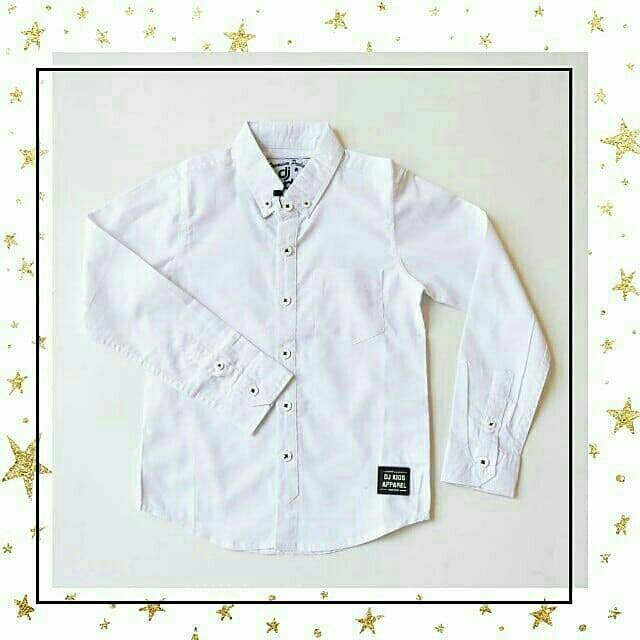 Kemeja Anak Lengan Panjang Warna Putih
