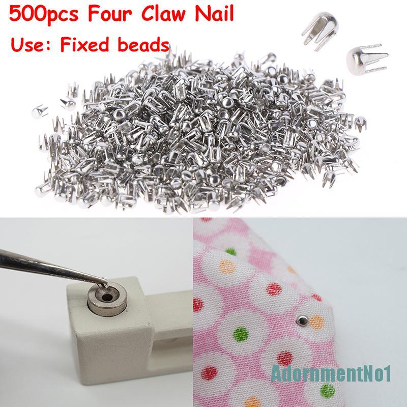 [AdornmentNo1]500pcs Spikes Rivets Four Claw Nails DIY for Clothing Beads Machine Accessories