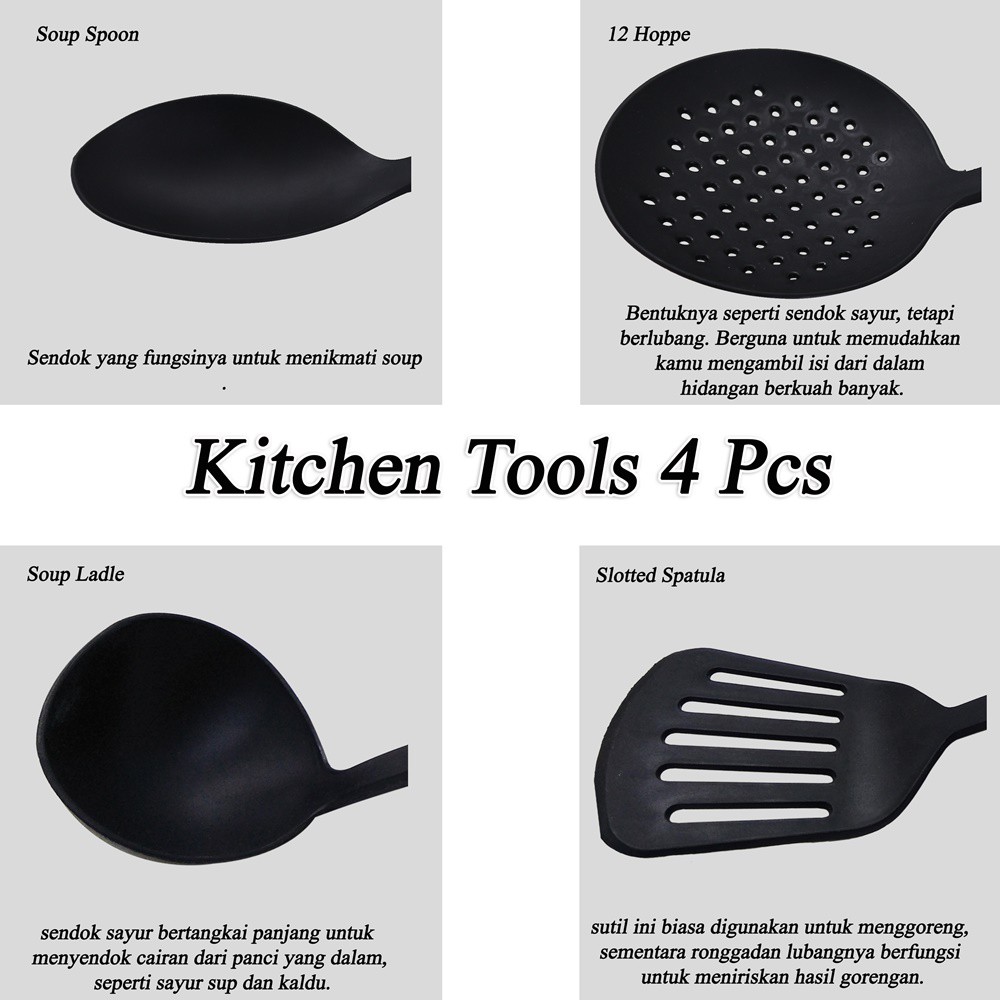 Kitchen tools irus dan sutil nylon set 4 pcs
