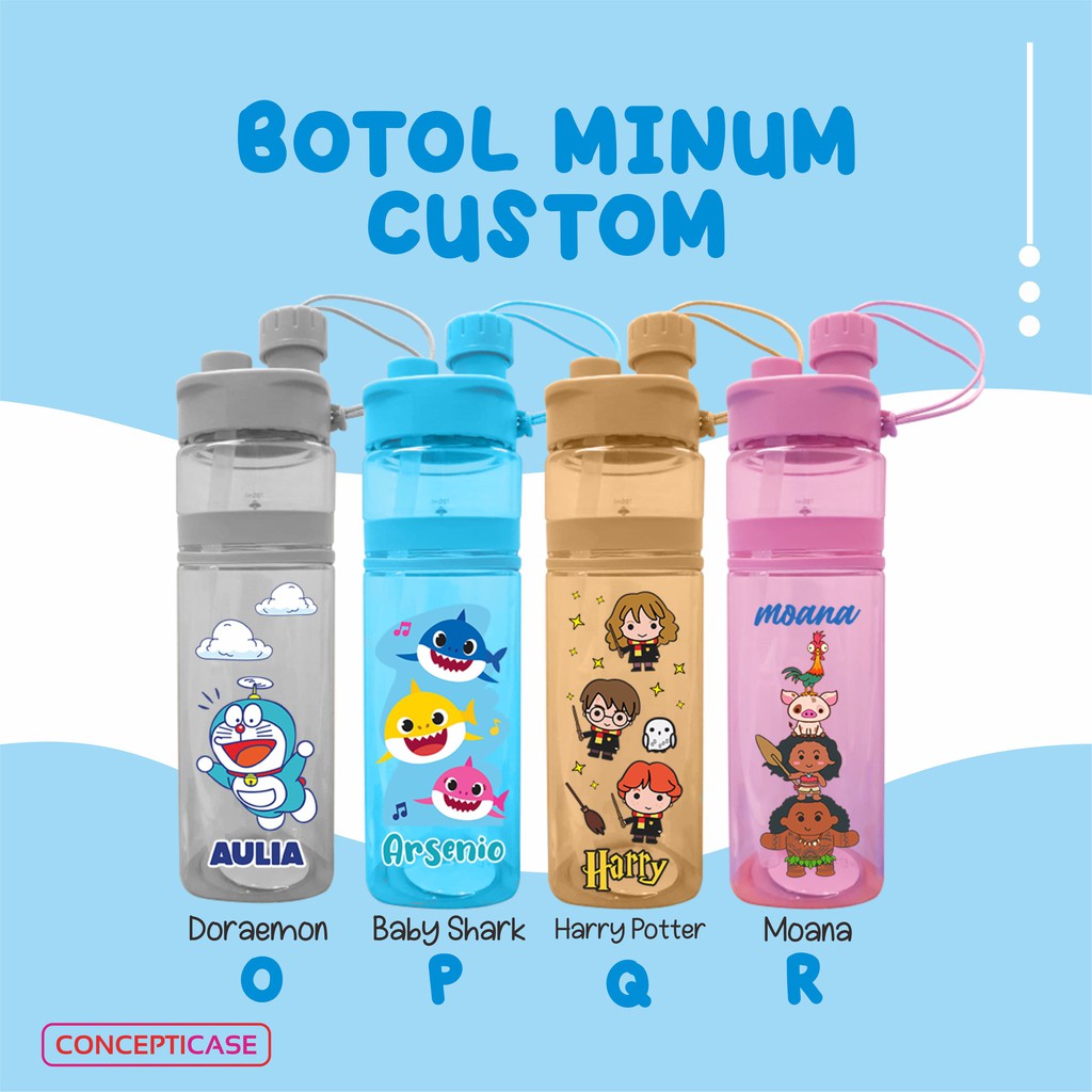 BOTOL MINUM ANAK CUSTOM PRINT UV (BUKAN STICKER) *BACA DESKRIPSI*
