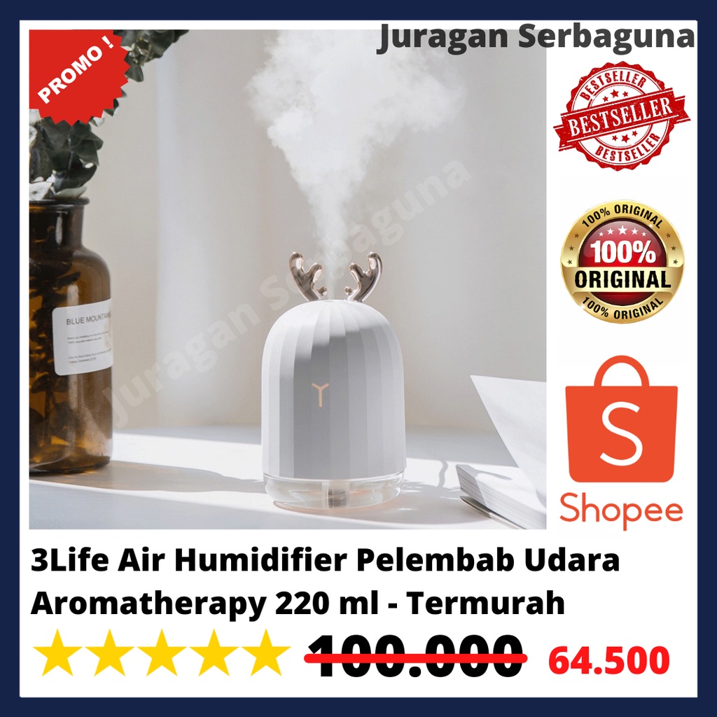 3Life Air Humidifier Pelembab Udara Aromatherapy 220 ml - Termurah