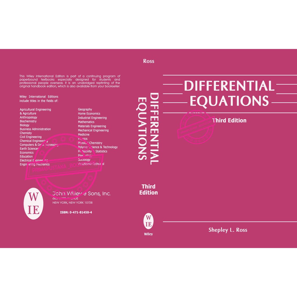 

Differential Equations-Ross, Shepley L. (ukuran B5 tidak kecil)