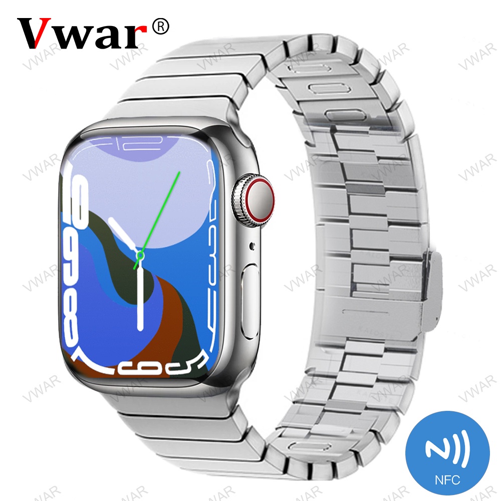Vwar FLY7 Pro Smart Watch Series 7 Always on Display NFC Bluetooth Call 45mm Smartwatch Wireless Cha