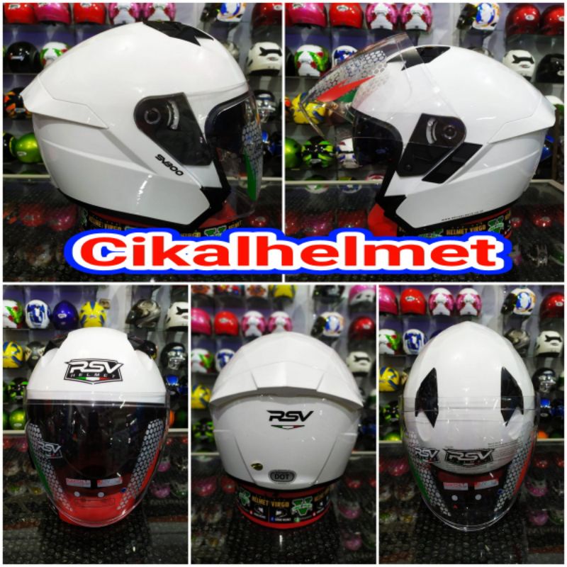 RSV HELM SV300 SOLID WHITE GLOSSY | RSV SV 300 ORIGINAL TERMURAH