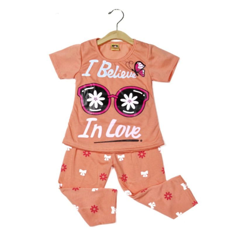 SETELAN SIKUNING PAKAIAN BAJU ANAK PEREMPUAN 2-6 TAHUN MOTIF I BELIEVE IN LOVE-5
