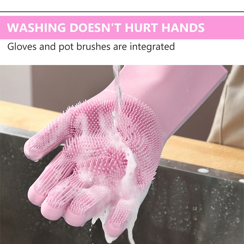 Perfin PFKL01 Sarung Tangan Cuci Piring Magic Silicone Cleaning Gloves Anti Panas