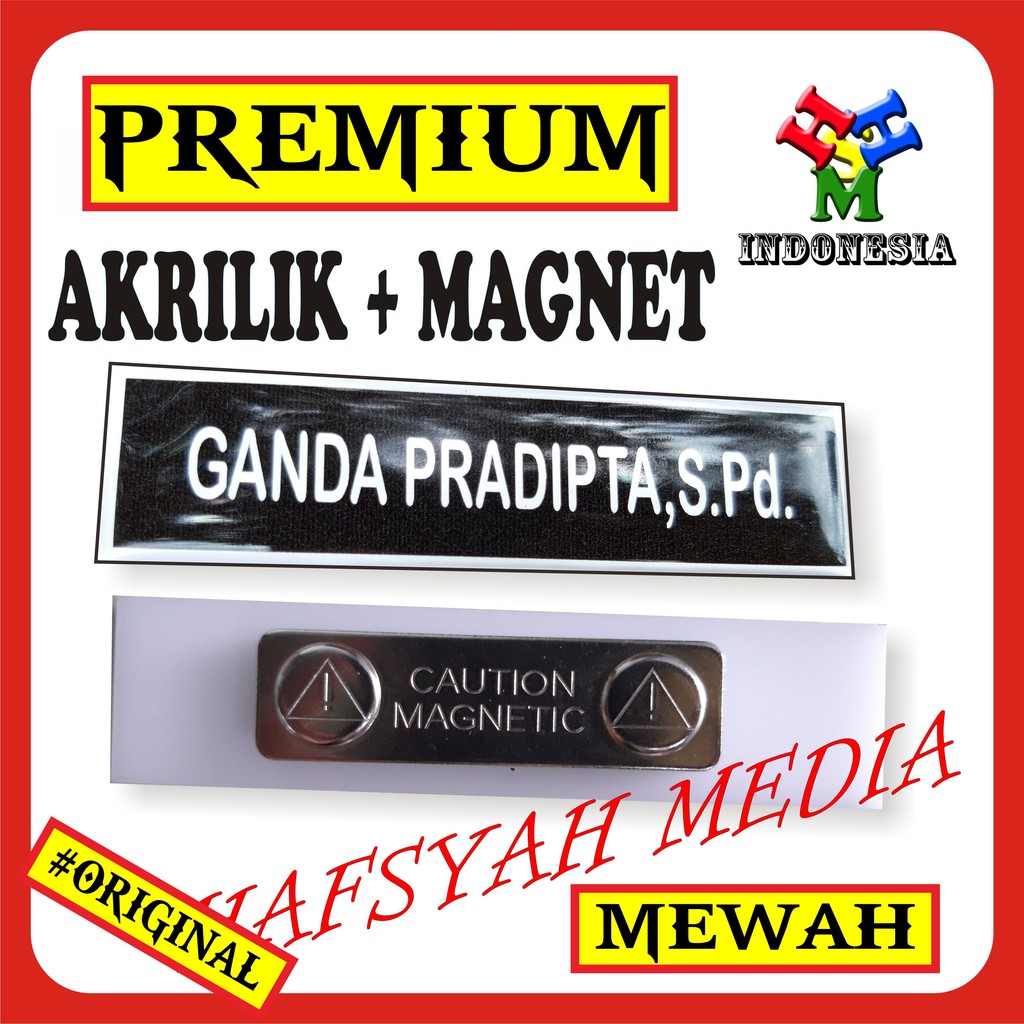 

Nametag / nama dada / name tag dada / name tag akrilik magnet / bisa satuan proses cepat
