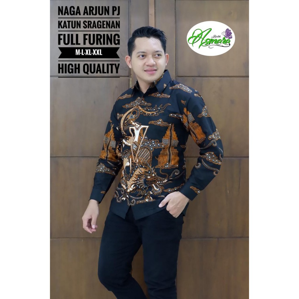 NAGA ARJUN ASMARA BATIKSOLOAMANAH KEMEJA BAJU BATIK PRIA SOLO LENGAN PANJANG PENDEK LAPIS FURING ATASAN BATIK PREMIUM MODERN KATUN HALUS SEJAGAT MERAH PANJANG KATRESNAN UNGU KEMBANG BIRU ANGGORO WHITE COFFE LAYUNG MERAH WIRAYUDA HITAM BRAMANTYO BIRU MERAH