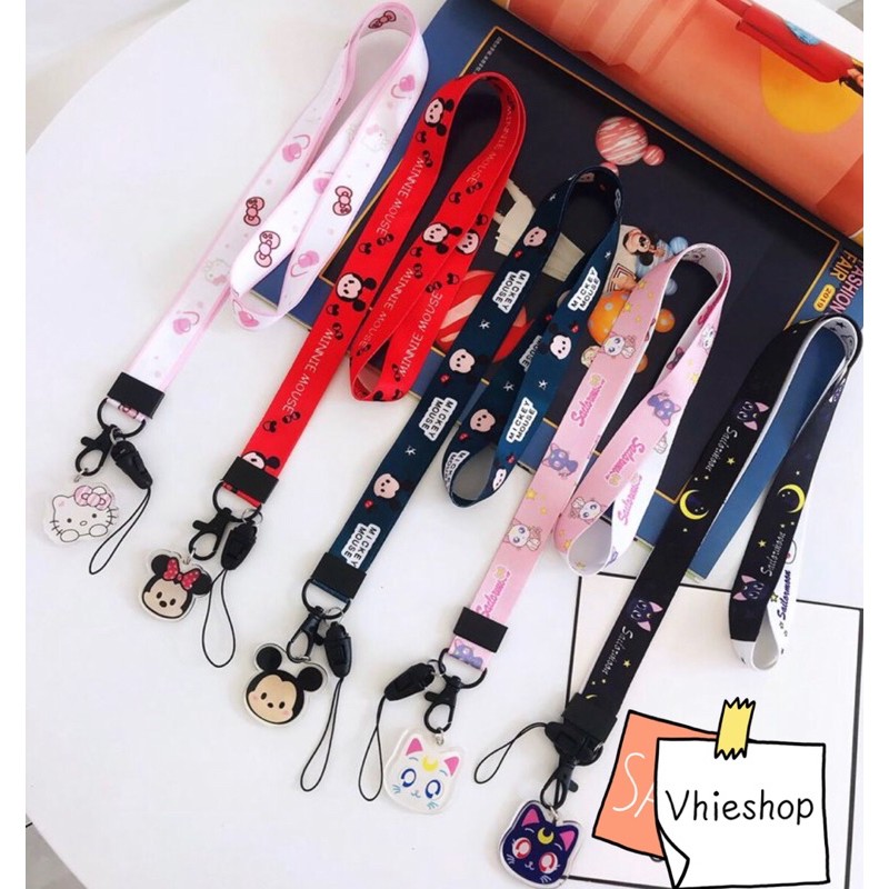 [ Vhieshop ] Gantungan Tali hp Gantungan Flashdisk Gantungan ID Card Motif Girl Gantungan Lanyard