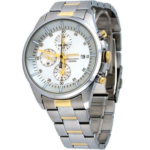 Seiko Quartz SNDC83P1 Chronograph Two Tone Bracelet | Jam Pria SNDC83