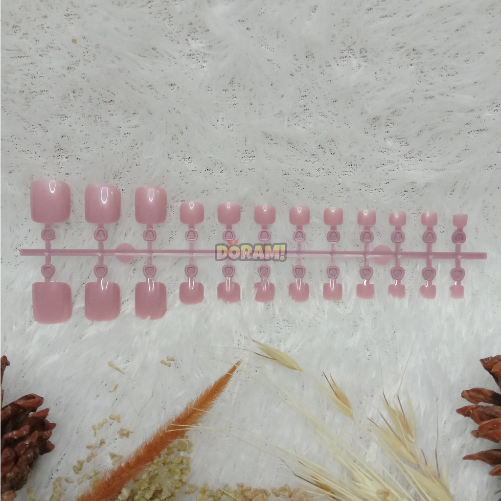 Kuku Palsu Kaki Warna Polos ( 24pcs )/ Toe Fake Nails / Kuku Kaki Kilap / Kuku Kaki Warna / Fake Nai
