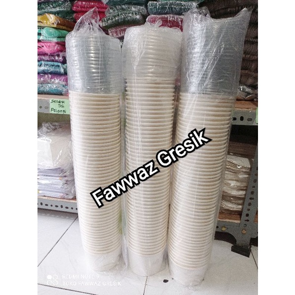 Paper Bowl 650 ml - Mangkok Kertas 22 Oz + Tutup (25 Pcs)