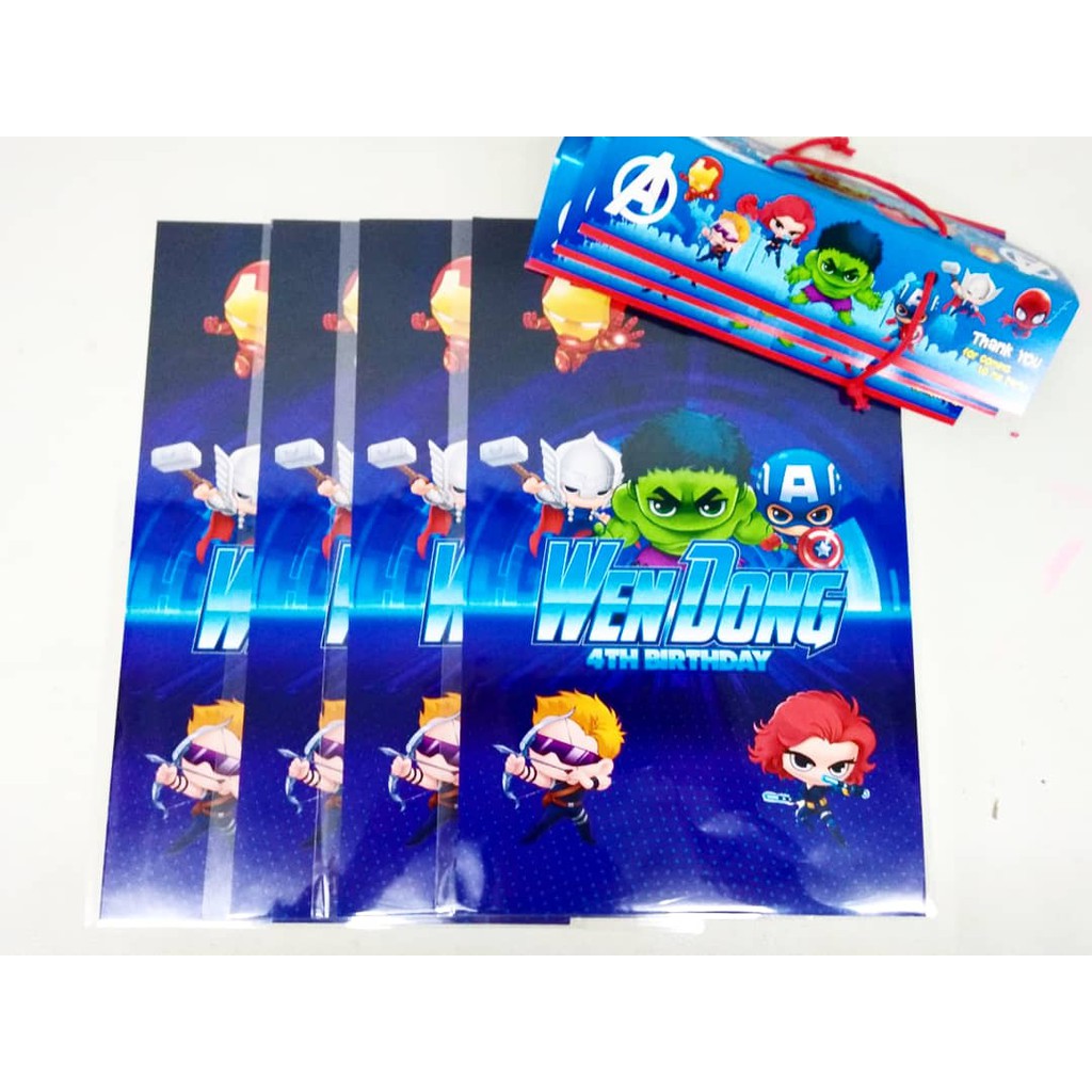 

plastik snack avenger / plastik bingkisan avenger / kantong snack avenger