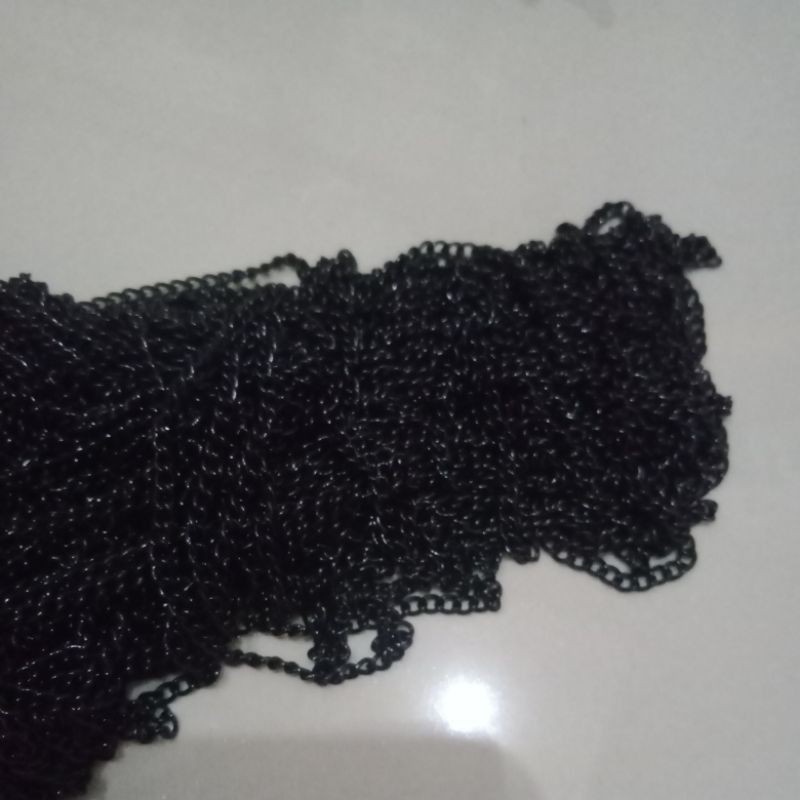 RANTAI BERAS ULIR 0.7 HITAM PERMETER | RANTAI BAHAN CRAFT