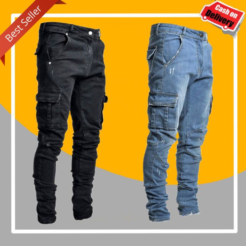 cargo denim jeans