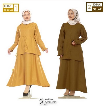 Setelan Seragam Baju Dinas PNS Pemda Wanita Muslim Toyobo Premium Jumbo terbaru Model Stelan Gamis S