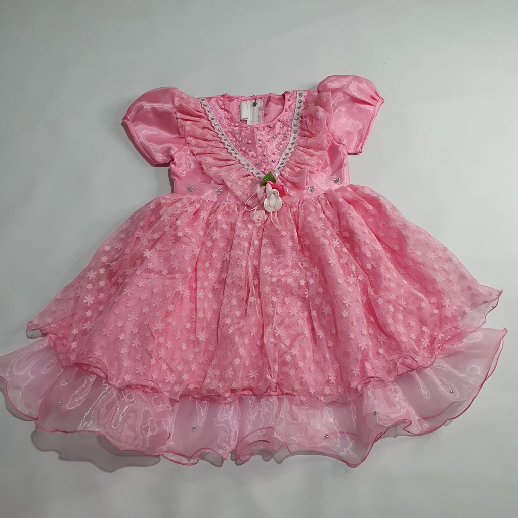 Dress Anak Perempuan 2 tahun 10 tahun Gaun Pesta Anak Import Murah Tile Tulle Organza Organdi KA87