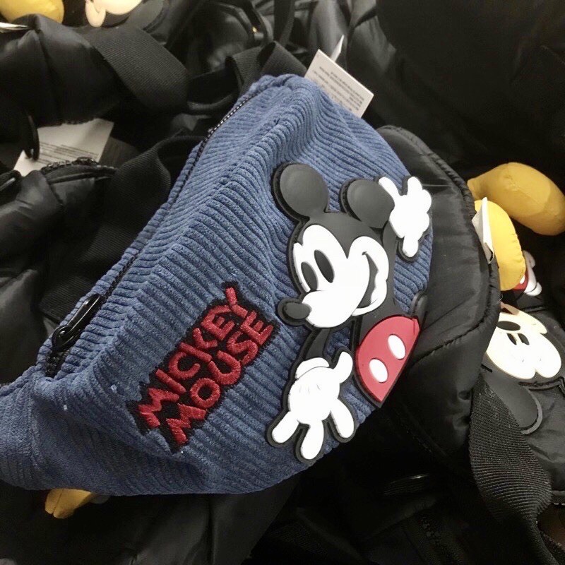 ORIGINAL  Zara kids - waistbag denim disney mickey mouse / bumbag tas pinggang anak laki-laki
