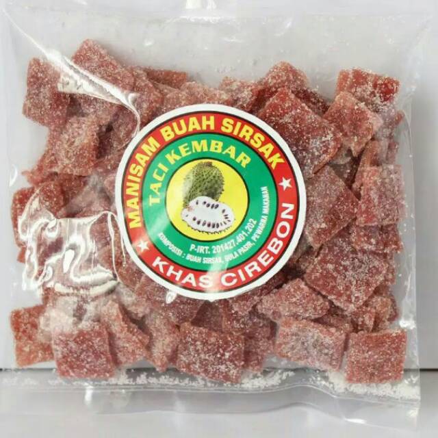 

Manisan Buah Sirsak "TACI KEMBAR"/ Manisan Sirsak Khas Cirebon Berat-250 Gram