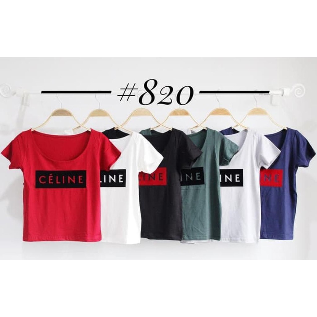 Promo Fx 820 Celinee bludru Crop  Top kaos  murah atasan 