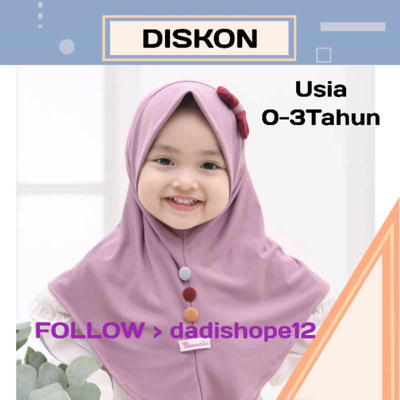 Jilbab Anak Bayi BELA PITA Usia 1-3 Tahun Kerudung Anak Perempuan Instan Hijab Bergo Anak Hijab Inst