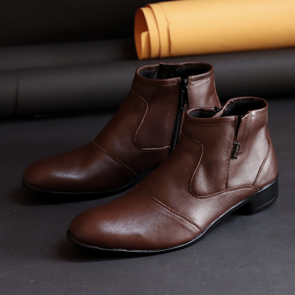 Sepatu Formal Pria Casual Kasual Kulit Asli Pantofel Hitam Kerja Pria Main Gaya Kondangan Cowok