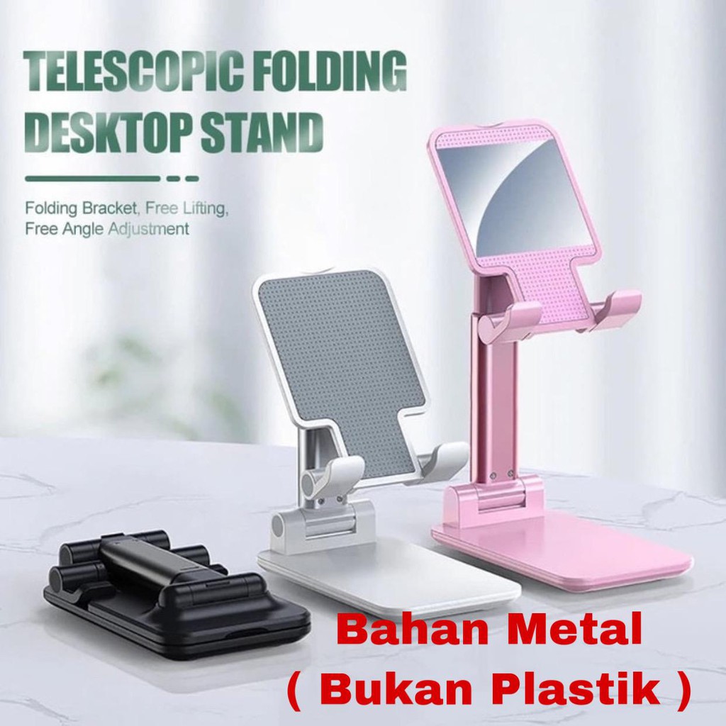 Holder Folding Destop Phone Stand / Dudukan Hp HD-23 ( Bahan Metal Bukan Plastik )