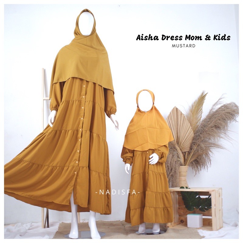 MINI AISHA DRESS ANAK GAMIS COUPLE MOM AND KIDS