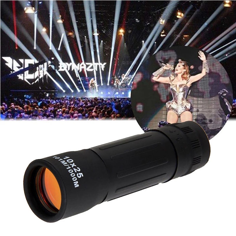 Teleskop Mini Portable Zoom 10x25 Untuk Camping / Konser