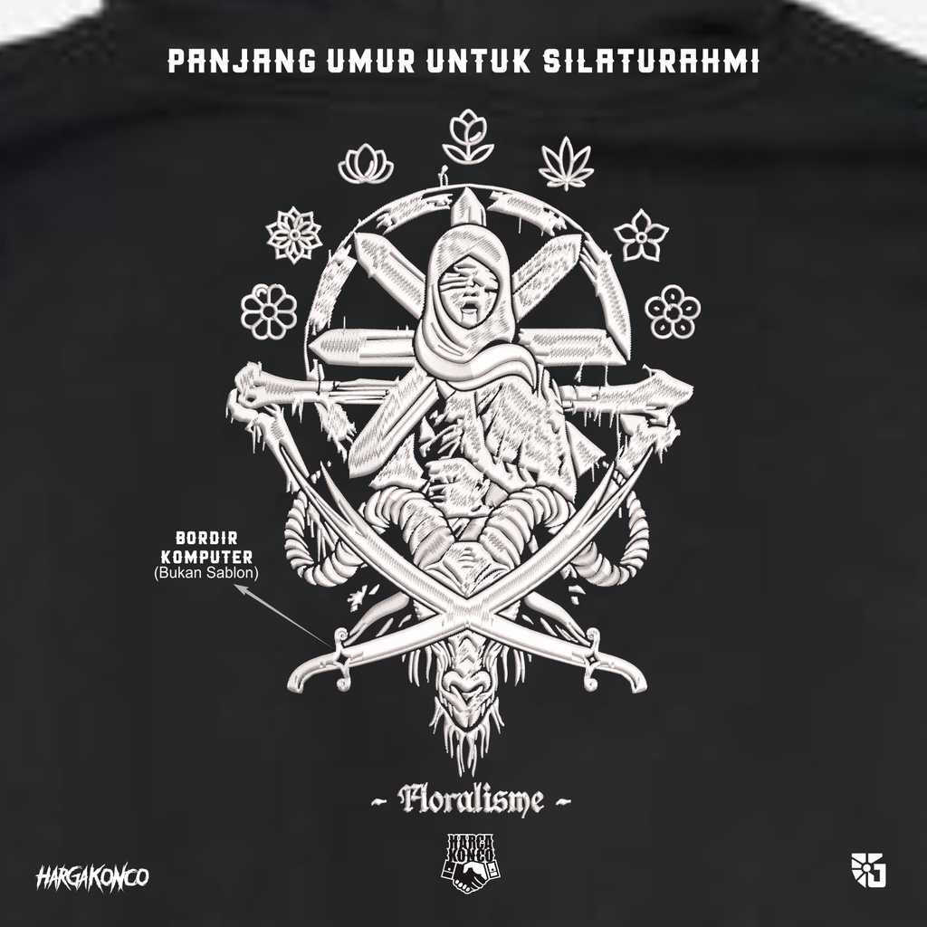 hargakonco - jaket Hoodie Pluralisme Membunuh Baphomet Hitam Bordir Hal Hal baik Suarakan Kebenaran 