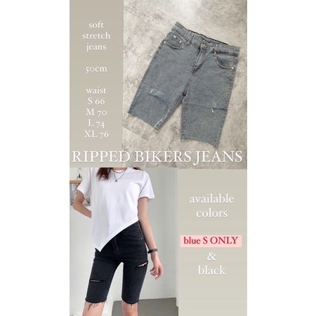 biker jeans highwaist ( STRETCH JEANS) RIPPED &amp; POLOS