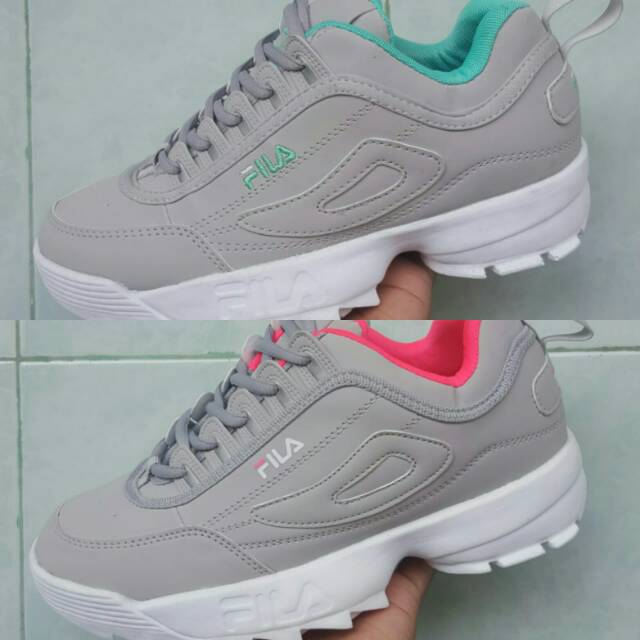 fila disruptor grey pink