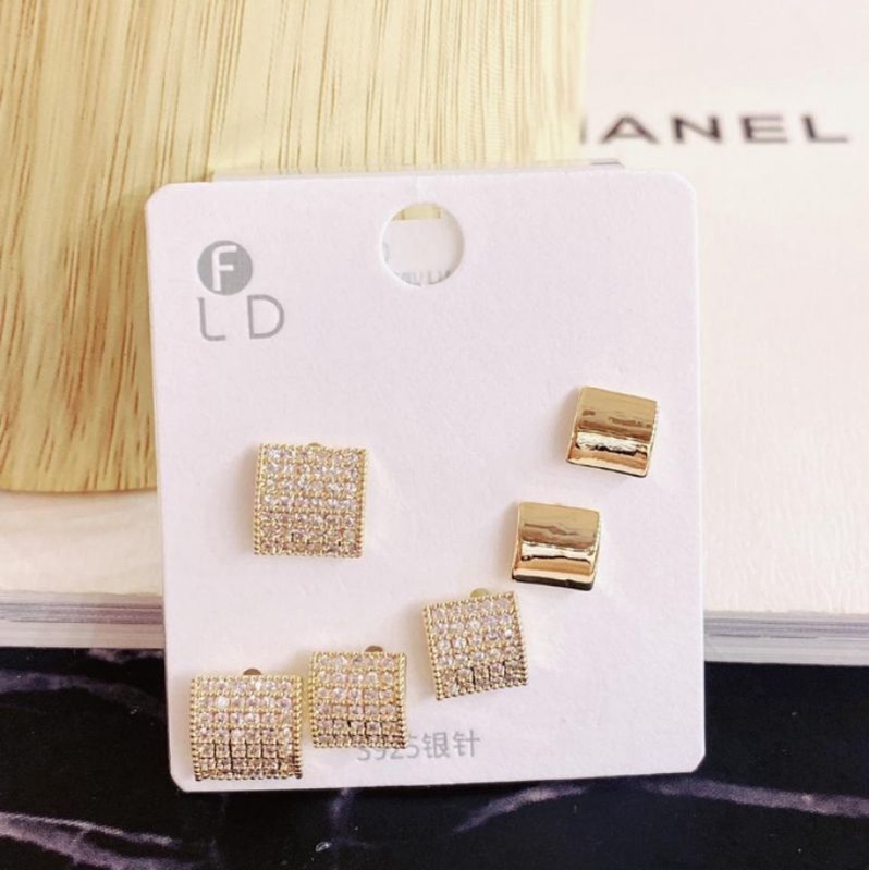 Anting Silver925 Perak Isi 3set Anti Karat anti alergi anting premium blink blink ant-104