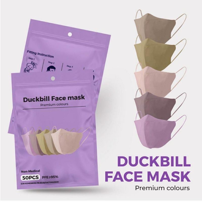 Duckbill Face Mask Warna Pastel Premium Colours isi 50 pcs