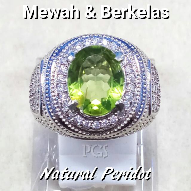 CINCIN BATU AKIK PERMATA NATURAL GREEN PERIDOT CUTING LUSTER MANTAP, MEWAH &amp; ELEGAN PALING MURAH !!!