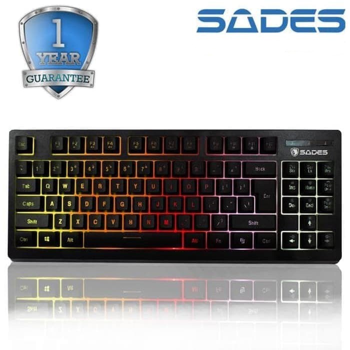 Keyboard Gaming Sades Sabre RGB TKL - Hitam