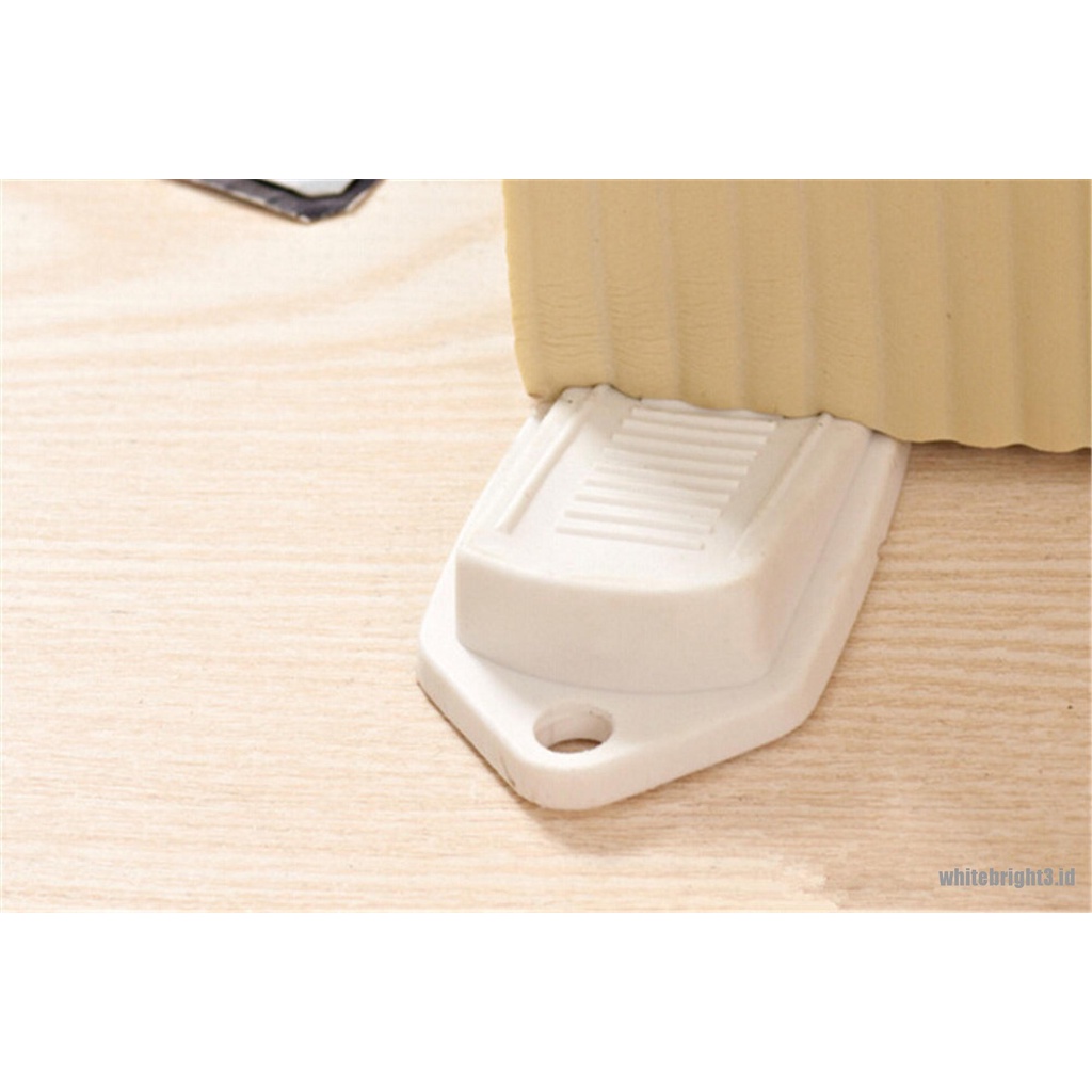 ❤White3 Warna Putih❤ Stopper Pintu Bahan Karet Untuk Mencegah Terjepit