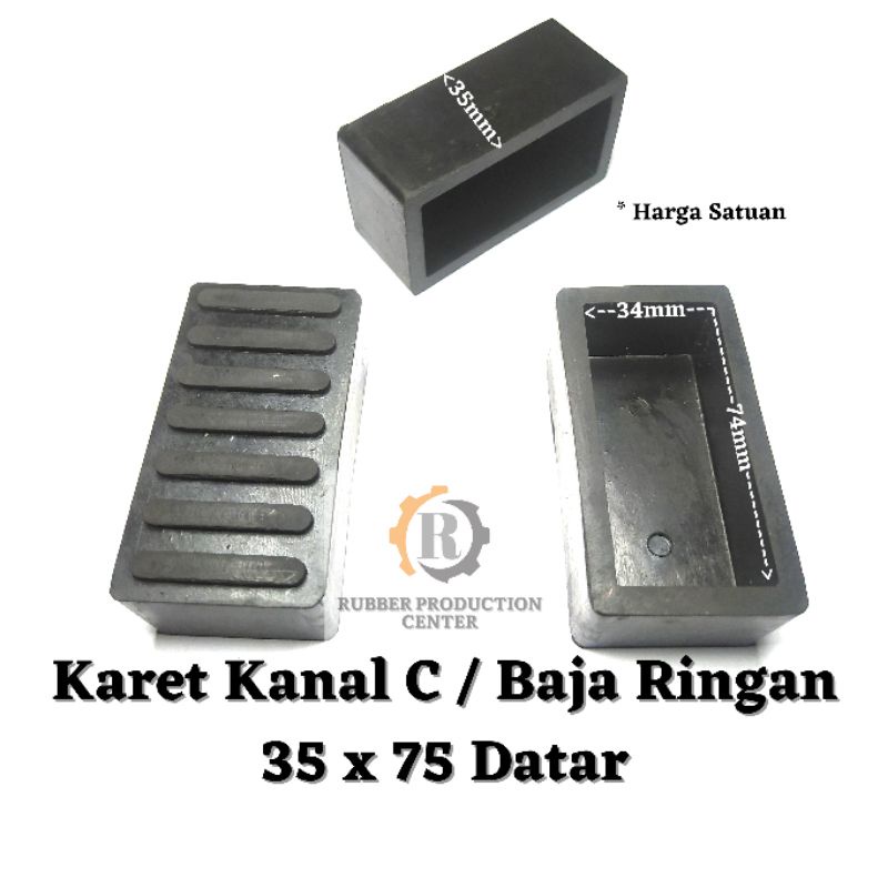 COD - Karet Kaki Tangga Kanal C / Baja Ringan Model Datar 35x75 mm