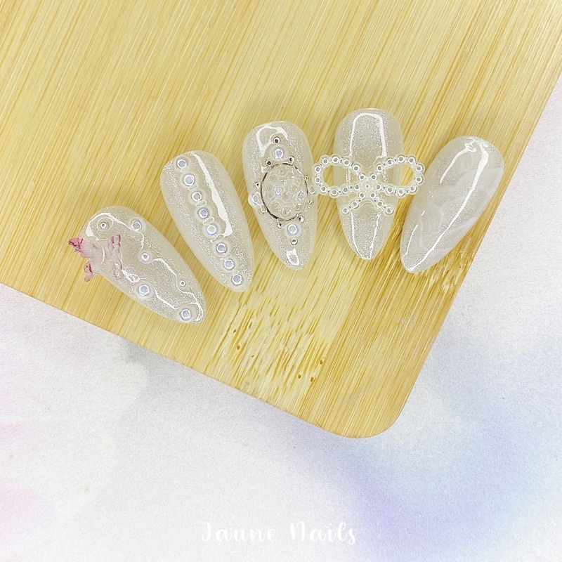 CUSTOM FAKE NAILS / CUSTOM FAKE NAILS / Pearl Jewelry Premium