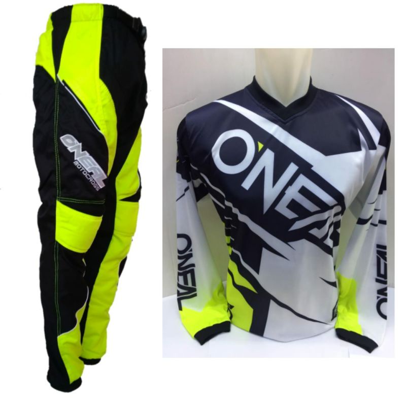 Spbk Jersey Set Jerset Hitam Hijau 1 Setelan Trail Cross Sepeda Downhill MTB Adventure