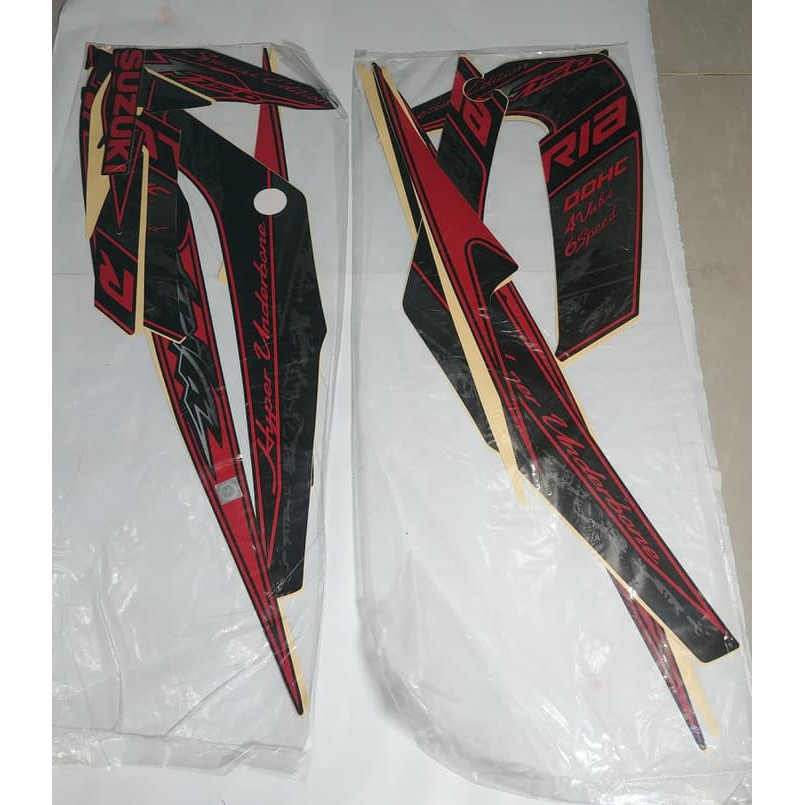 Stiker Bodi &amp; Lis Body &amp; Striping Satria Fu 2013 SE Hitam Merah