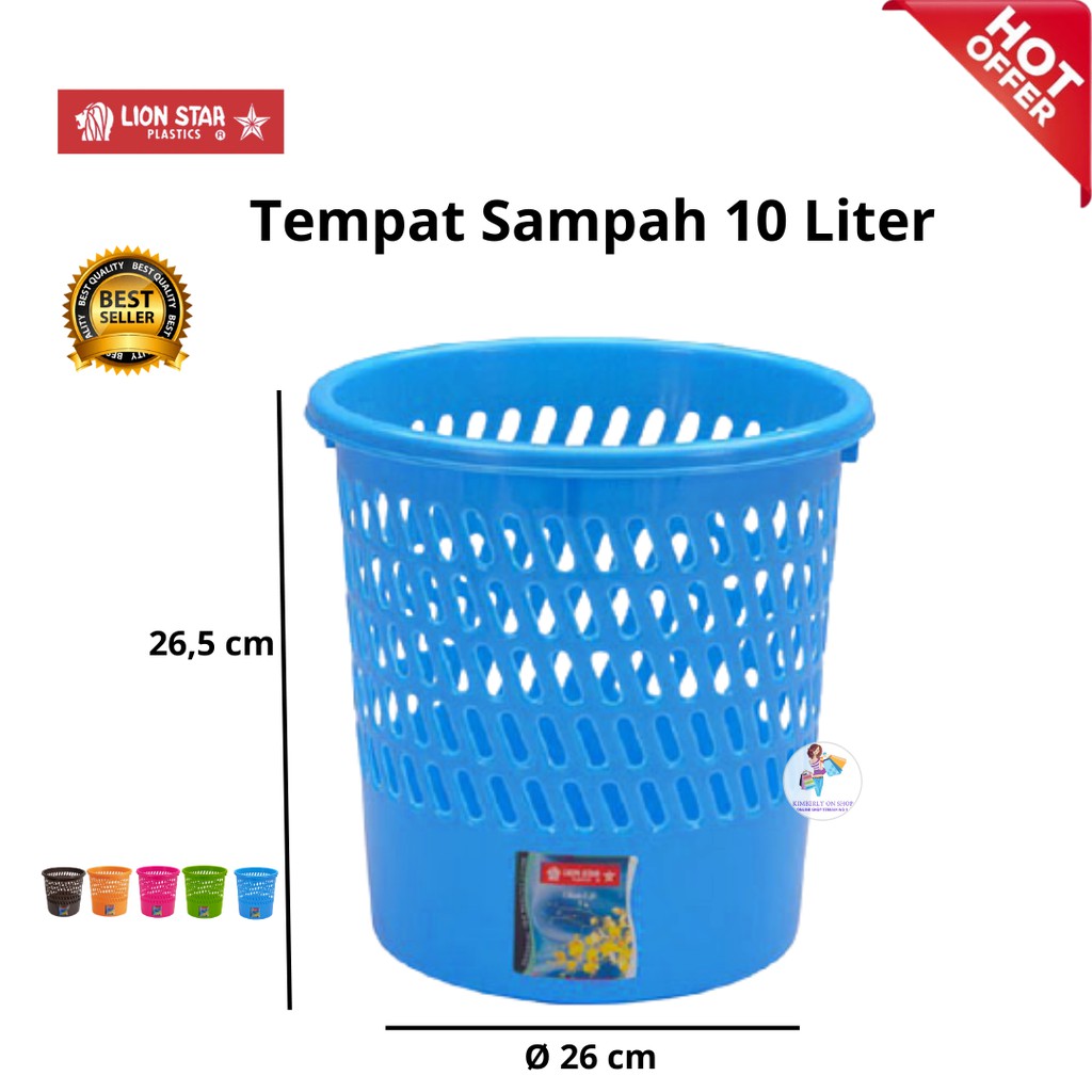 Kimberlyonshop Tempat Sampah C-30 Grill Bin 10 Litres Lion Star