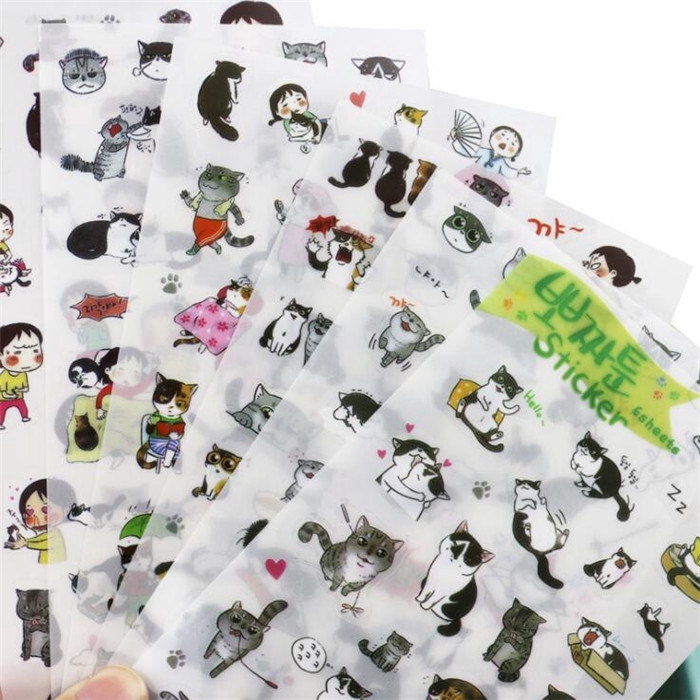 【TERSEDIA &amp; COD】6Pcs Stiker Kertas Motif Kartun untuk Scrapbook / Album Foto