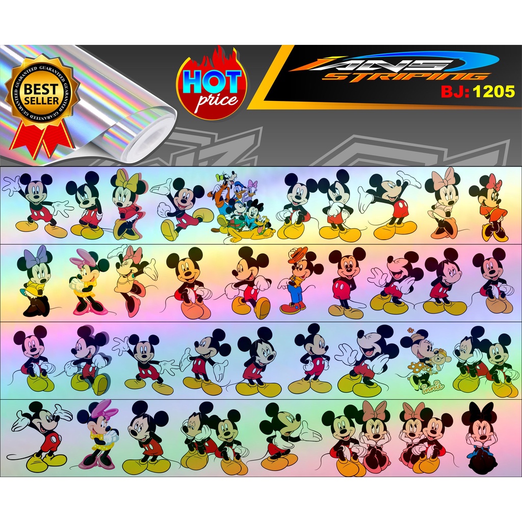 STICKER AESTHETIC MICKEY MOUSE / STICKER LAPTOP HP HELM KULKAS DLL / STIKER HOLOGRAM